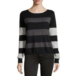 LISA TODD | Cashmere Cotton Black Striped Sweater